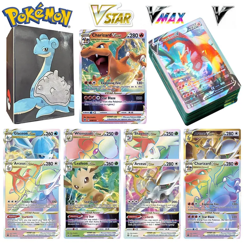 100Pcs English Pokemon Cards Box Shining VSTAR V VMAX Card Display Pokémon  Playing Game EX GX MEGA Battle Carte Trading Toy Giftmissingaccesskeyid :  Accesskeyid Is Mandatory For This Action. + [ Requestid :