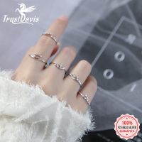 [HEME LL] Trustdavis New Women 12 Constellation Cz Opening Fashion Jewelry Pure 100 925 Sterling Silver Finger Rings Best Gift Da348 - Rings -