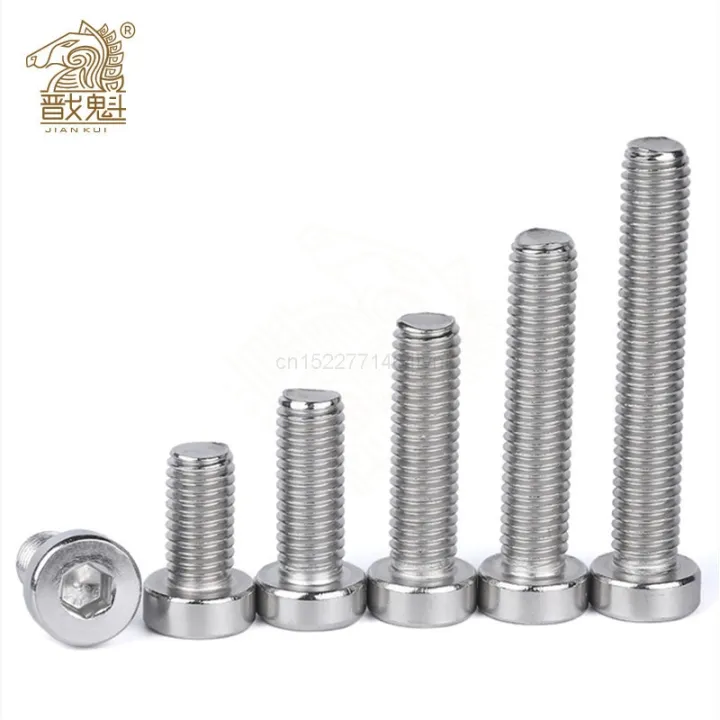 10-50-m3-m4-m5-m6-304-a2-70-stainless-steel-din7984-hex-hexagon-socket-tipis-rendah-profil-singkat-kepala-allen-cap-sekrup-baut-l-4-40mm