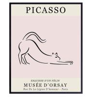 การตกแต่งบ้านแมว-ศิลปะบนผนังปาโบลปีกัสโซ-โปสเตอร์ Picasso-ศิลปะบนผนังแมว-โปสเตอร์ปาโบลปีกัสโซ-พิมพ์ลายปาโบลปีกัสโซ-ศิลปะปิกัสโซ่ปาโบลปีกัสโซ-เครื่องตกแต่งฝาผนังแมว-ของขวัญคู่รักแมวน่ารักสำหรับผู้หญิง-สีชมพู