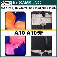 อะไหล่จอ LCD ขนาด6.2นิ้วของแท้เหมาะสำหรับ Samsung Galaxy A10หน้าจอสัมผัส SM-A105F แสดงผลแบบ /Ds SM-A105FN /Ds