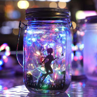 Solar Light Outdoor Fairy Lantern Hanging Glass Mason Jar Light Garland Led Lamp for Tree Garden Fence Lawn Wedding Party Decor