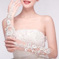 ◑✓ Bridal Lace Gloves Bridal Wedding Dress Gloves Cutout Diamond Luxury Lace Gloves Accessories