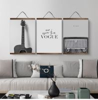 1ชิ้น Nordic สีดำและสีขาว Wall Art-ปรับแต่งโปสเตอร์ภาพวาดไม้แขวน Scrolls-เหมาะสำหรับตกแต่งบ้านและสำนักงาน