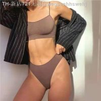 【CW】▣◐▦  Seamless Set Low Waist Thongs Panties Female Bralette Brassiere Ribbed