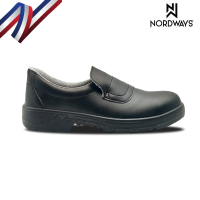 NORDWAYS PRIMO รองเท้าเชฟ เซฟตี้ หนังไมโครไฟเบอร์ นุ่มสบาย มาตรฐาน ISO (กันลื่น) - สีดำ