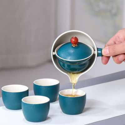 360 ° หมุนกาน้ำชาเซรามิก teaware จีน g ongfu กังฟูชุดถ้วยชาเปลประเภทกึ่งอัตโนมัติชาหมากชุดน้ำชา