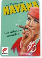 ป้ายดีบุก Martinair ซิการ์คิวบา Havana ยาสูบตกแต่งโลหะ A119ศิลปะบนผนัง