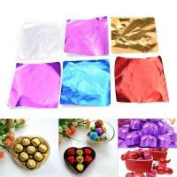 100Pcs Chocolate Paper Foil Aluminum Wedding Candy Wrappers Square