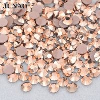 【CW】 JUNAO 4 5 6mm Gold Round Flatback Rhinestone Face Decoration Strass Non Hotifix Stones Stickers