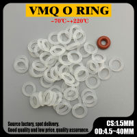 10/50 pcs VMQ สีขาวซิลิโคนแหวนปะเก็น CS 1.5 มม. OD 4.5 ~ 40 มม. เกรดอาหารกันน้ำเครื่องซักผ้ายางซิลิโคนปะเก็นยาง o-ring-Lusjeh