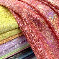 hyfvbujh卍﹍♟  150cmx100cm Glitter Polyester Iridescent Holographic Background Clothing Material