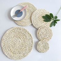 【CC】 Rattan Coasters Round Cup Insulation Placemats Table Padding Tableware Placemat Dish