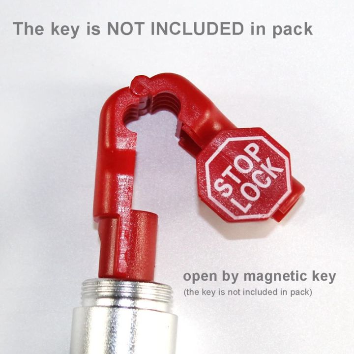 peg-hook-lock-stop-lock-100-pieces-plastic-red-stop-lock-anti-theft-lock-retail-pin-hook-safety-display-hook-lock