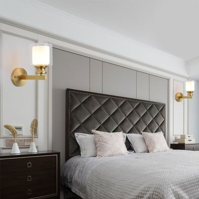 [COD] American-style all-copper wall modern minimalist bedroom bedside background staircase aisle corridor lamps