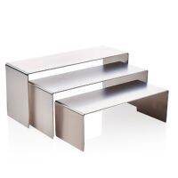 3PCS/Set Surface Stainless Steel Inverted U Shoes Display Shelf, High and Low Three Window Display Stand Racks