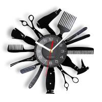 Hairdressing Tools Color Changing Wall Light Clock Hair Salon Barber Shop Decor Contemporary Wall Watch Gift For Hairdressers