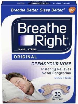 Breathe Right ® Nasal Strips 30 Strip แผ่นแปะ จมูก เพื่อลดหรือหยุดการกรน และอาการคัดจมูก – 30 ชิ้น ราคา 650 บาท