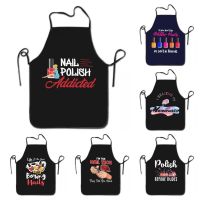 Unisex Addicted Nail Polish Apron Kitchen Chef Cooking Baking Bib Women Men Nail Artist Gift Tablier Cuisine for Gardening