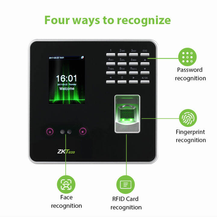 ZKTeco Biometrics Face Recognition Fingerprint Time Card Attendance ...