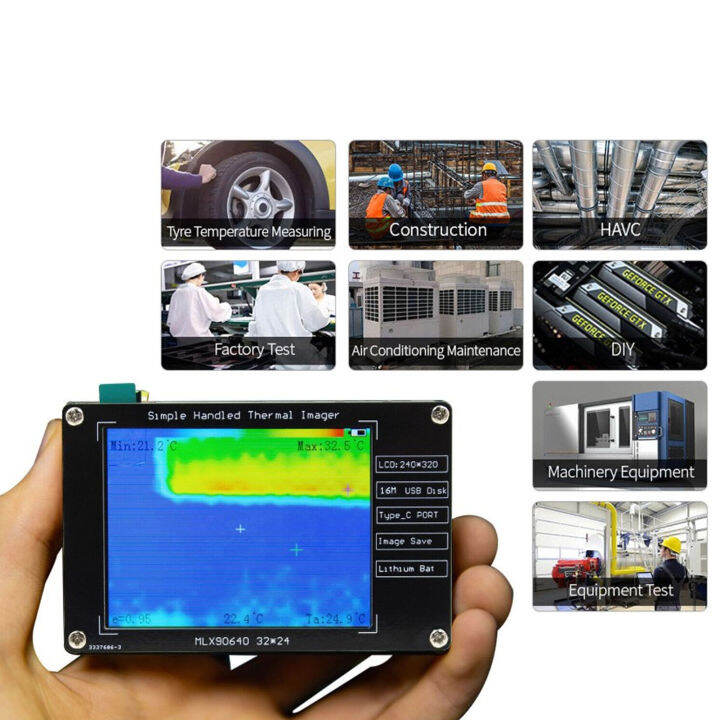 Infrared Thermal Camera, High Accuracy 8Hz Refresh Speed Wide Range 3.2