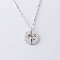 Stainless Steel Flowers Plant Necklace Pendant Disc Pattern Laser Abstract Jewelry wholesale 10pcs