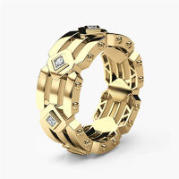 คลาสสิกผู้ชาย CZ เพชรแหวนแฟชั่นแหวนสแตนเลสที่มีห่วงโซ่ Rose G Old สีเงินอุปกรณ์เครื่องประดับสำหรับชายพรรคที่ดีที่สุด Gift83124