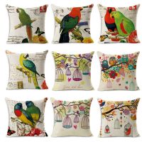 [Popular Accessory]เบาะที่นอนแสนสบาย EuropeanVintage Bird Parrot เบาะรองนั่งเก้าอี้กลางแจ้ง Square Home Decor For Sofaswithout Core