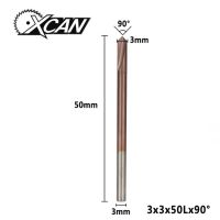 Xcan 1Pc 3-12มม. 2ร่อง90องศาลบมุมส่วนปลายบิทเราเตอร์ซีเอ็นซีโรงงาน Ticon ปลายคาร์ไบด์เคลือบลบมุมเครื่องตัดมิลลิ่ง