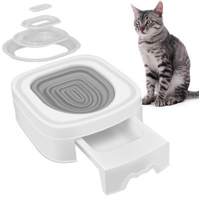 เรียนรู้การฝึกแมวแมว Cat Base Trainer Training Toilet Reusable To Use Plastic Litter Toilet Cat Toilet Toilet With The