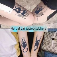 3pc Miss Cat Herbal Personalized Tattoo Stickers Girls Semi-permanent Cat Juice Waterproof Durable Temporary Tattoo Stickers Stickers