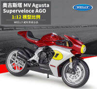 WELLY1:12 2022 MV Agusta Superveloce Ago จำลองสูงรุ่นผู้ใหญ่คอลเลกชันตกแต่งของขวัญของเล่นสำหรับชาย