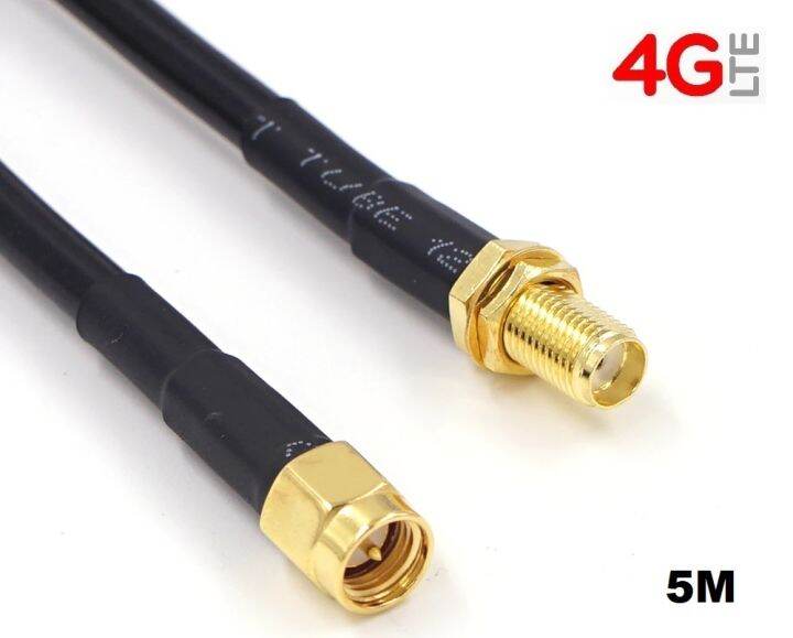 rg58-cable-low-loss-5-เมตร-wifi-wan-router-10m-wi-fi-4g-lte-antenna-extension-cable-rp-sma-อุปกรณ์ต่อพ่วง-อุปกรณ์เน็ตเวิร์ก-สายต่อ-สายเชื่อมต่อ-สัญญาณ