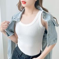 New Product Slim Fit Lady Solid O Neck Tank Top Women Summer Thread Cotton Tees Sleeveless Basic Shirt Stretch Girls Vest All Match 2022 New