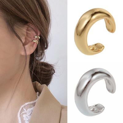 【YF】 New Vintage Simple U-shaped Ear Cuff Non Pierced Clip Earring Trendy Punk Antique Color Small Flower Carved Hollow