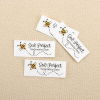 60pcs Ironing Labels, Logo or Text, Iron on Cotton , Clothing Labels, Custom Design, bee tags (TB3117)