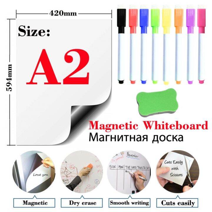 a2-size-magnetic-soft-whiteboard-refrigerator-stickers-erasable-convenient-memo-message-board-office-dry-eraser-white-board