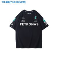 ☬﹍ York Hewlett Mercedes Benz fleet 4 s shop work clothes for men and women clothing T-shirt tooling custom formula one racing suit short sleeve