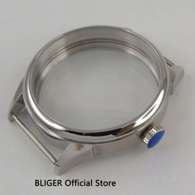 42MM Polished Stainless Steel Watch Case Fit For ETA 6498 6497 Hand-Winding Movement