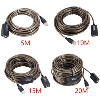 5/10/15/20m USB 2.0 Extension Cable High Speed Male To Female Active Repeater Wireless Network Card Extension Cord USB Adapter Wires  Leads Adapters