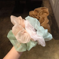 ผู้หญิงชีฟอง Scrunchies สำหรับที่รัดผมหญิงโปร่งใสผ้ายืดหยุ่นเชือกรัดผมอุปกรณ์ผมผูก