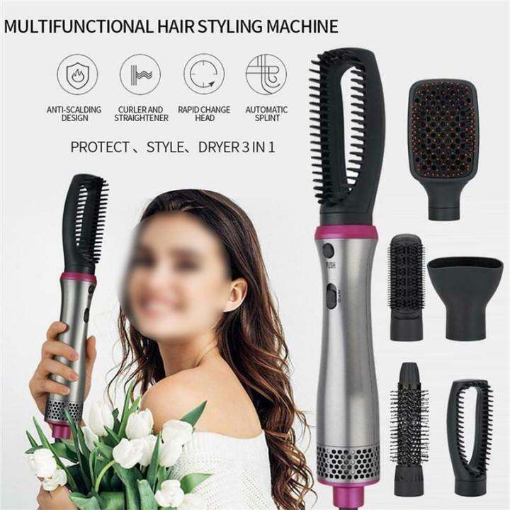 5 in 1 Hot Air Brush Kit 1000W Fluffy Wavy Hair Straightener & Curler