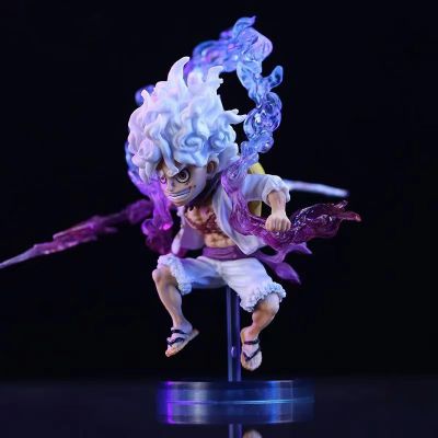 ZZOOI 10cm Mini One Piece Battle Luffy Gear 5 Action Figure Nika Statue Anime Figurine Pvc Model Doll Collection Toy Gift Kids
