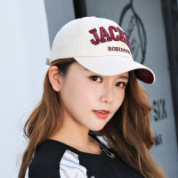 JACKIE จดหมายผู้หญิงหมวกเบสบอลหญิงฤดูใบไม้ผลิผ้าฝ้าย Snapback เกาหลีหมวกแฟชั่นผู้ชายผู้หญิงฤดูร้อนหมวกฮิปฮอปปรับ