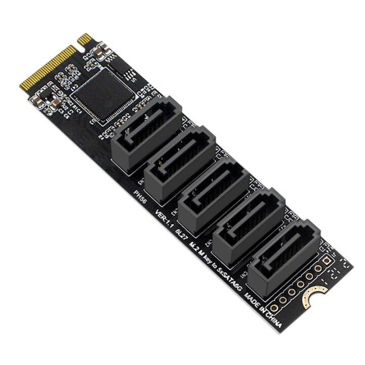 m-2-ngff-pcie-b-key-sata-to-sata-3-0-5-port-expansion-card-6gbps-adapter-card-jmb585-chipset-m-2-nvme-to-sata3-0