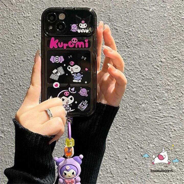 เคสโทรศัพท์มือถือ-ซิลิโคนนิ่ม-กันกระแทก-ลายการ์ตูนคุโรมิน่ารัก-แบบสร้างสรรค์-สําหรับ-iphone-12-13-14-max-xr-7-8-x-xs