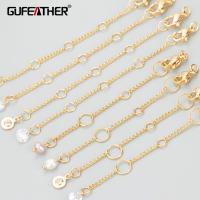 【YF】 GUFEATHER-Acessórios De Jóias Banhado A Ouro 18K Cobre Zircão Sem Níquel Cadeia Estendida MC62 Fazer Pass Reach 6Pcs Lot