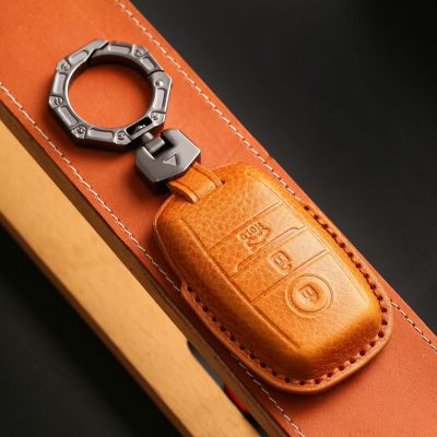 3 Buttons Smart Key Cover Leather Case Car Keyring Shell for Kia Optima Sorento Niro Soul