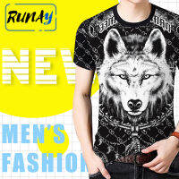 RUNAY บุรุษตลกเสื้อ3D พิมพ์เสื้อยืดลำลองแขนสั้นประเดิม