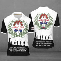 Anzac Day Tee We Will Not Forget For Yur Tomorrow Shirt Veteran Cotton Polo Shirt 3 Button Fabric Polo Shirt XS-4XL